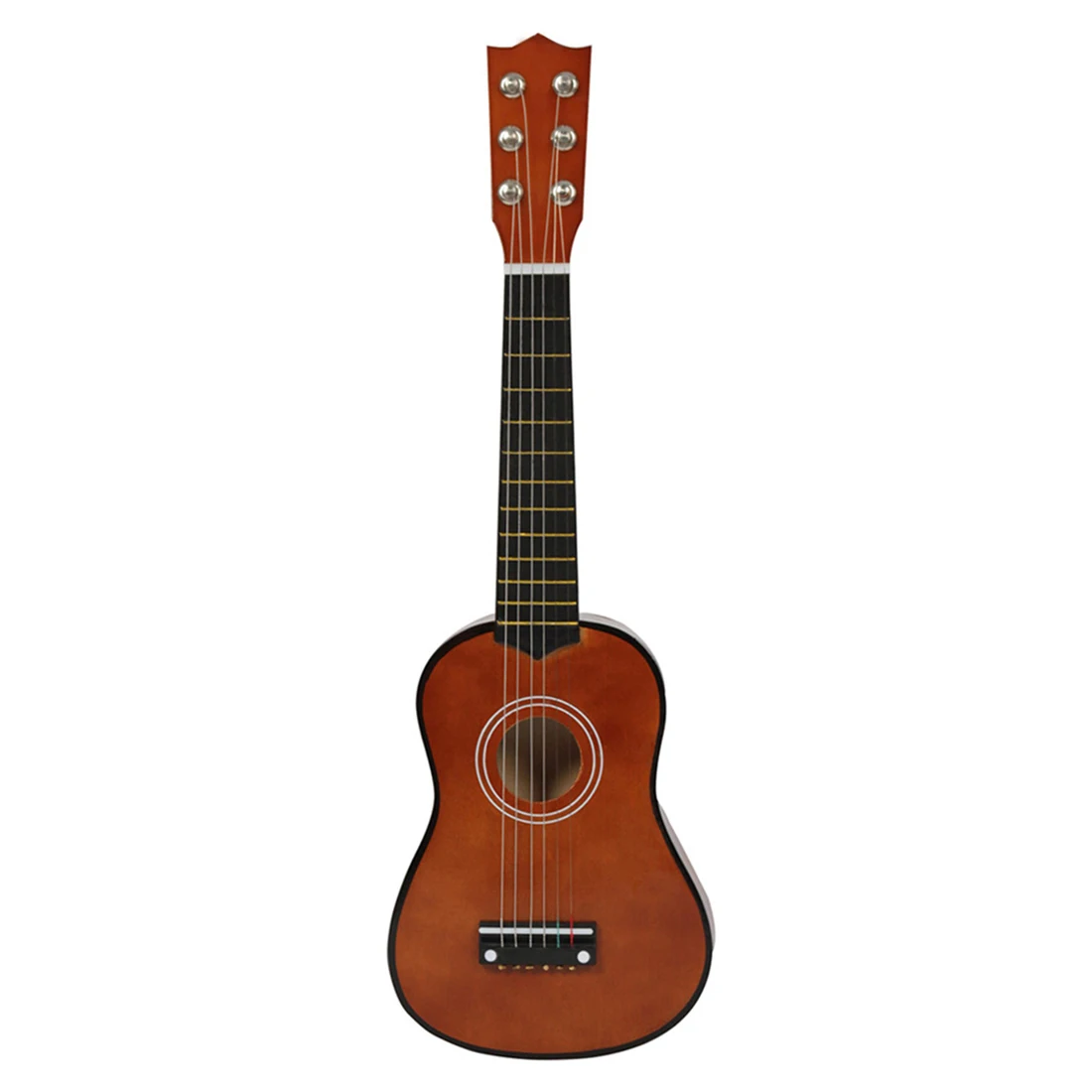 Small Mini Basswood Guitar com Pick Strings, brinquedo de instrumentos musicais para crianças e crianças, 6 cordas, 21 Polegada