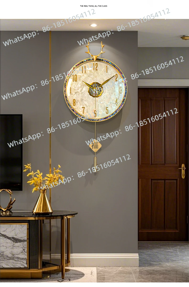 

Легкие роскошные настенные часы, современная атмосфера гостиной, креативные высококачественные простые подвесные настенные часы, украшение