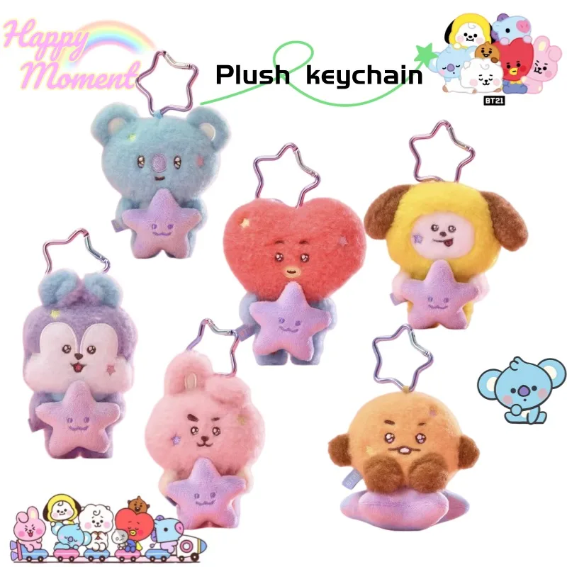 

BT21 Koya Shooky Mang Chimmy Tata Cartoon Cute Plush Doll Keychain Kawaii Girl Heart Bag Accessory Toy Festival Gift Wholesale