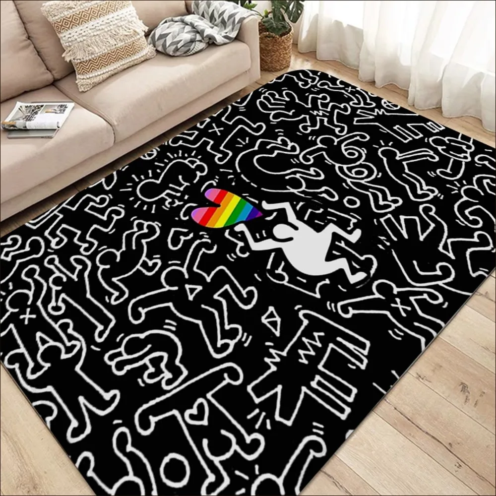 Keith-Haring-Works-colorido impressão Floor Mat, Nordic Style Bath Mat, Home Capacho, Banheiro WC Mats, Quarto Bem-vindo Capacho