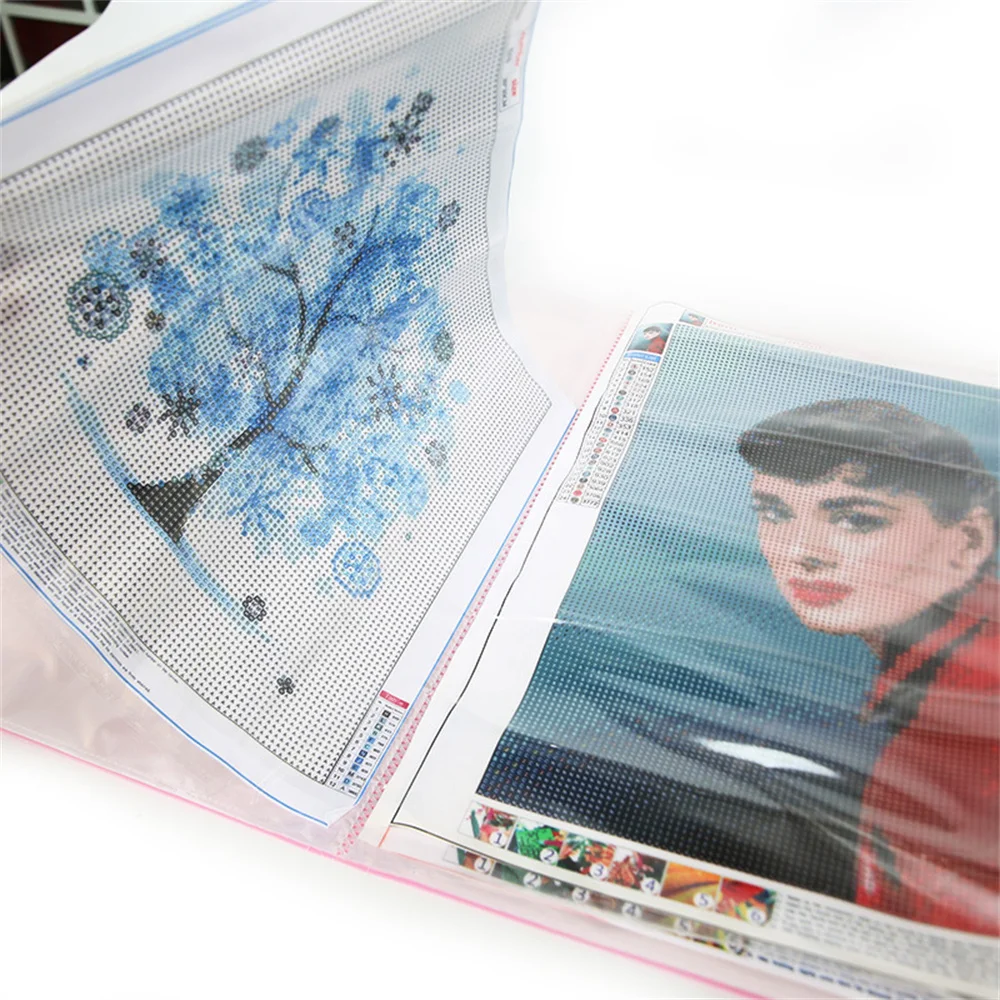 Imagen 5: Libro de exhibición terminado de pintura de diamantes A4/A3, libro de almacenamiento DIY, carpeta de presentación de bordado de diamantes 5D, libro de colección