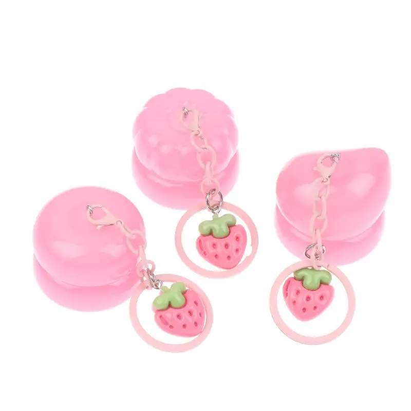 1Pcs Empty Plastic Lip Mask Jars With Keychain Pendant Lipstick Makeup ContainerLip Balm Cans Cream Lip Balm Containers 5g Mini