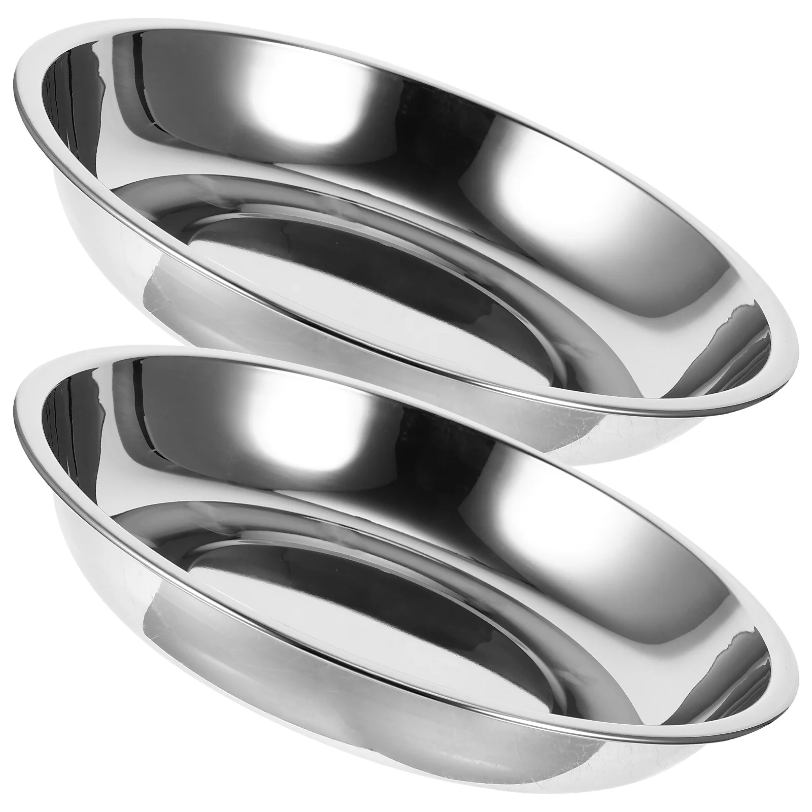 

2pcs Stainless Steel Pet Bowls Dog Food Bowl Cat Feeding Basin Puppy Water Bowl Household Kitten Supply Metal Dog Basins Cat