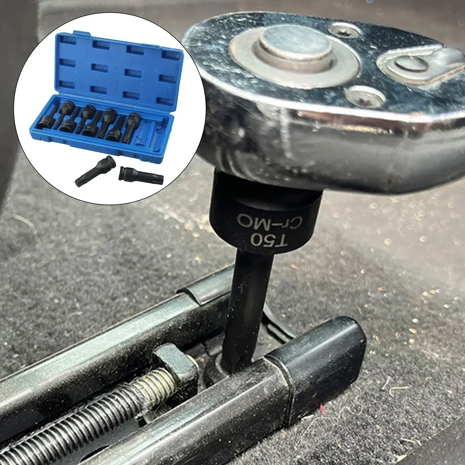 

10pcs For Torx Star Bit Socket Set for T20 T80 12 Inch Drive Metal Construction compatible with 1/2 Inch Wrenches