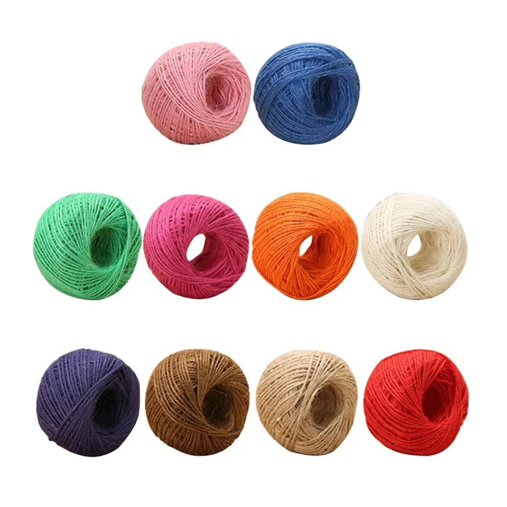 

10PCS Colored Jute Twine Rope Retro Decorative Wrapping DIY Crafts Projects Home Garden Strong Durable Environmental Friendly