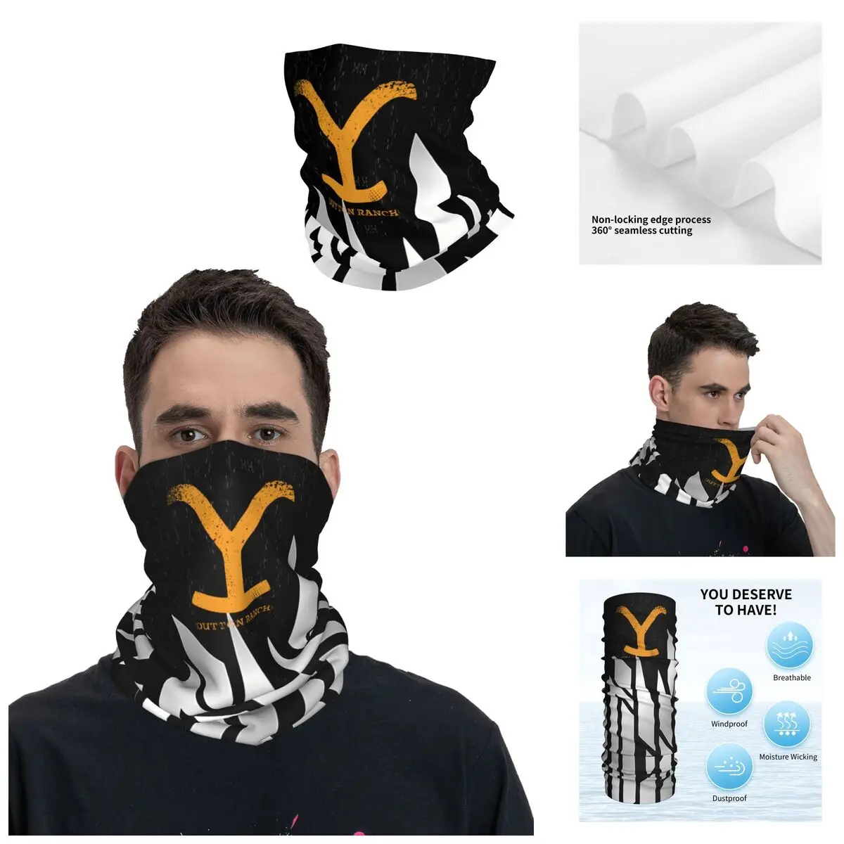 Proficient Bandana Neck Gaiter Motorcycle Club Yellowstone Dutton Ranch Wrap Scarf Balaclava Riding Unisex Adult Breathable