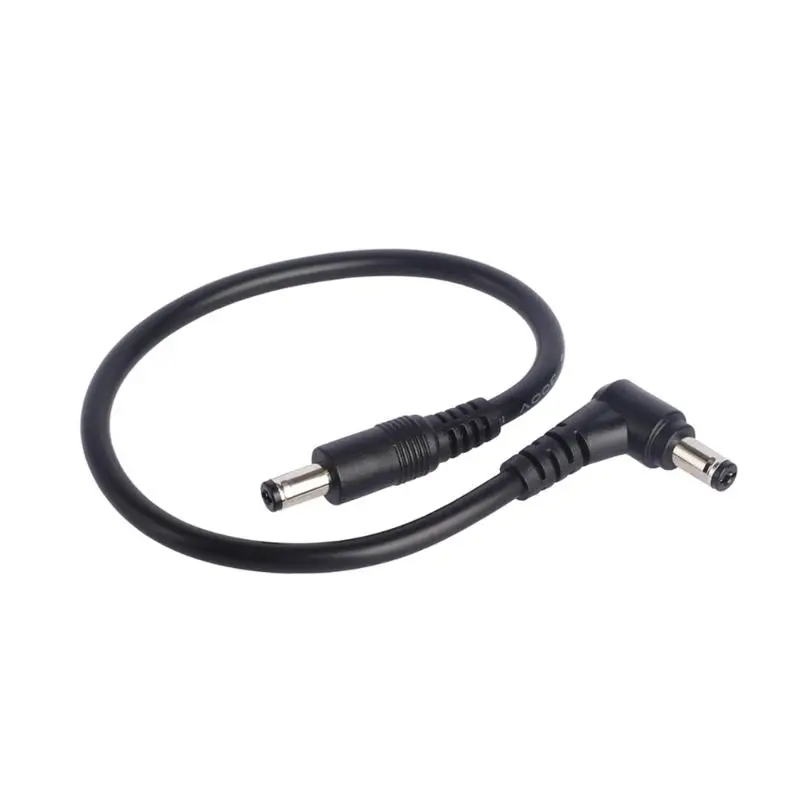 31BA 30cm 18AWG DC5521/5525 Male to Male Power Cord with Straight Angled Layout