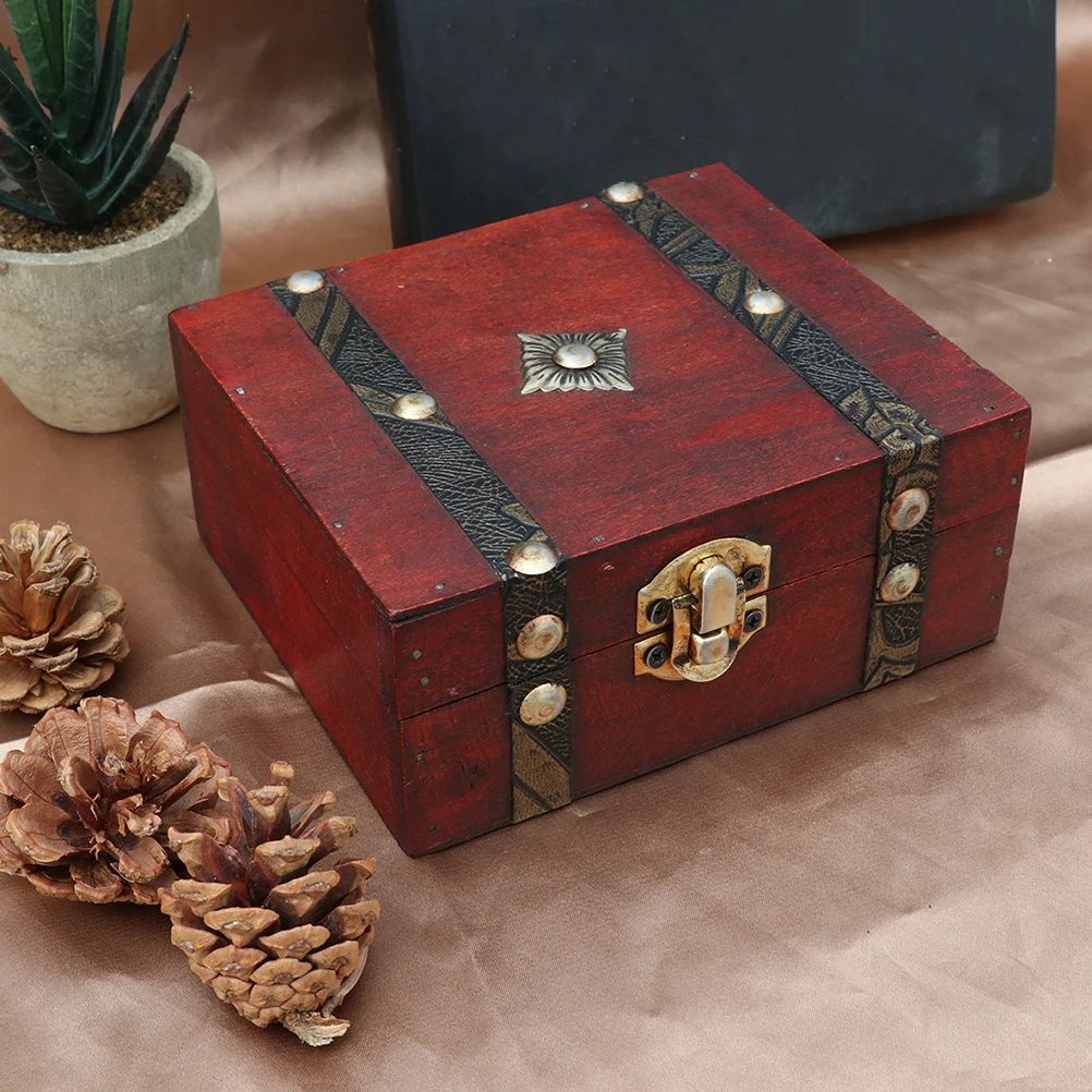 

1pcs Vintage Jewelry Box Rectangular Wooden Storage Case For Rings Necklaces Earrings Bracelets Organizer Dustproof Container