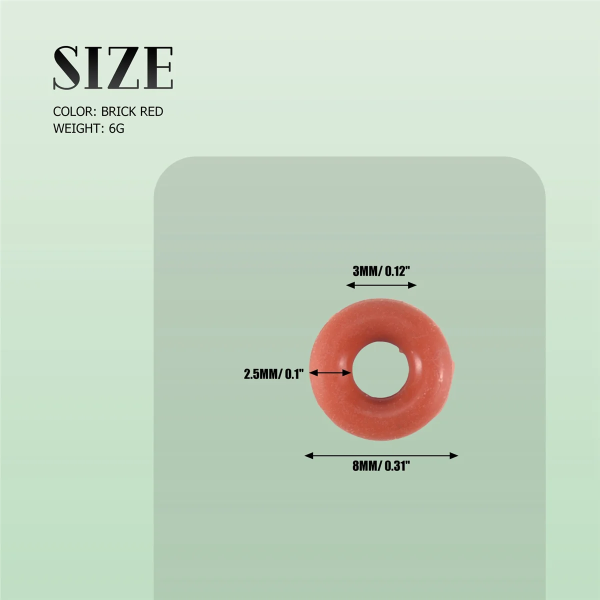 Selo do anel-O do silicone, gaxeta de vedação, 3mm x 8mm x 2.5mm, 50 PCes