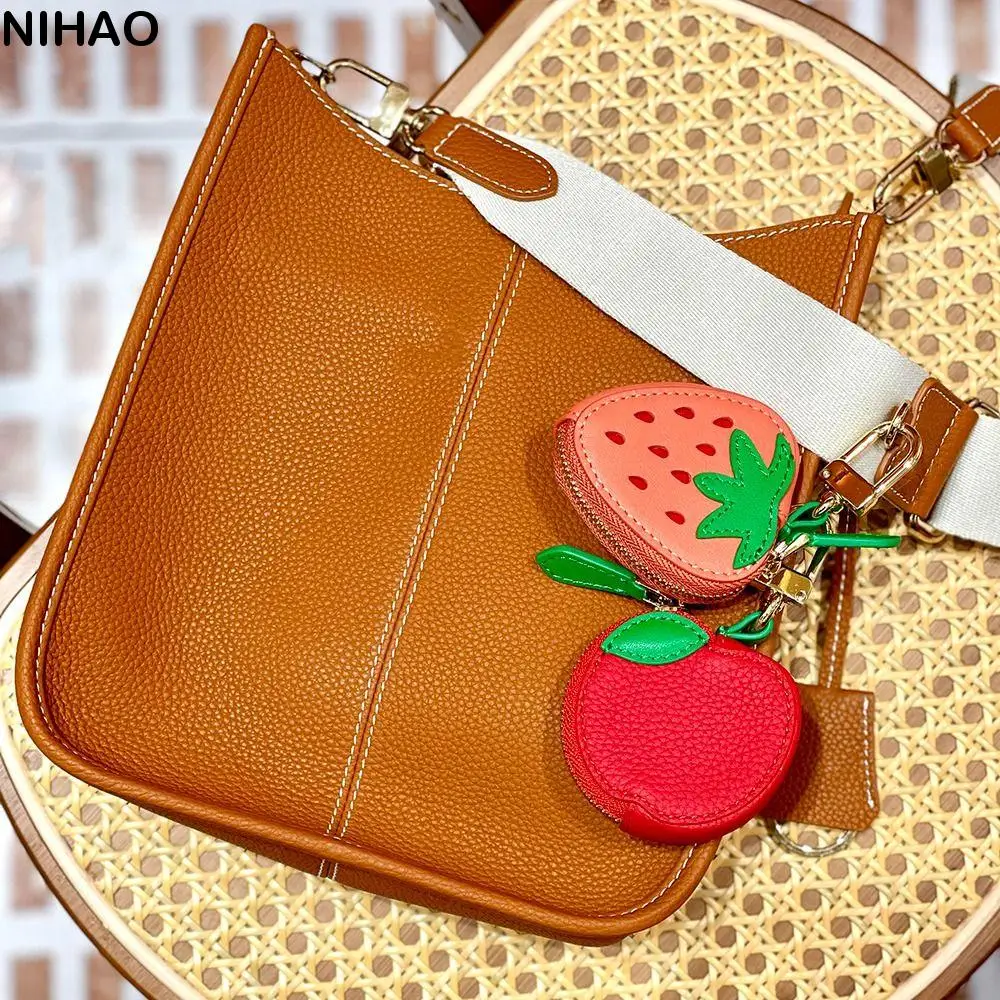 

Creative Cherry Fruit Shape Coin Purse Cute Zipper Fruit Keychain Korean Style Keychain Earphone Bag Women