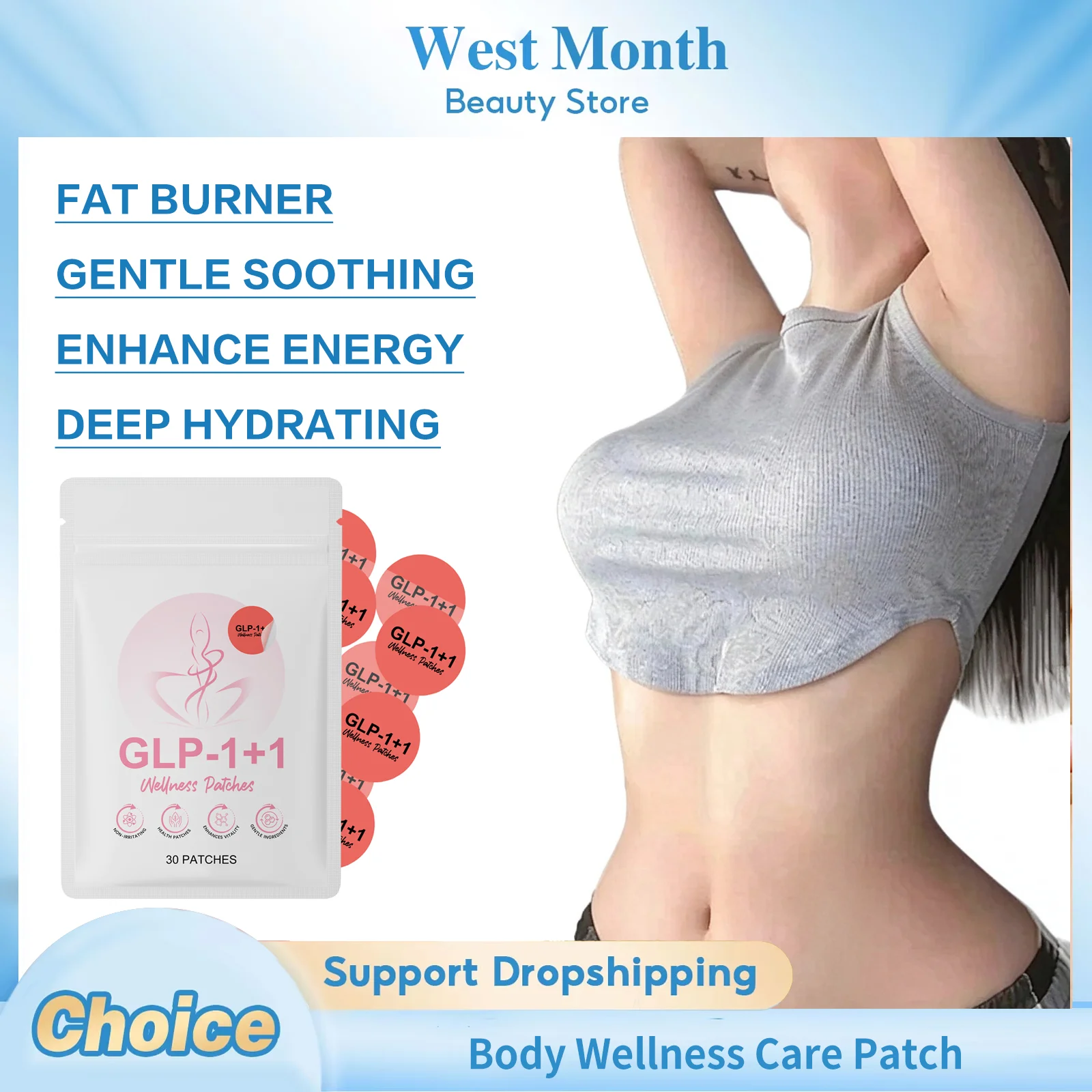 Weight Loss Patch Gentle Soothing Slimming Fat Burner Enhance Energy Improve Stomach Deep Moisturizing Body Wellness Care Patch
