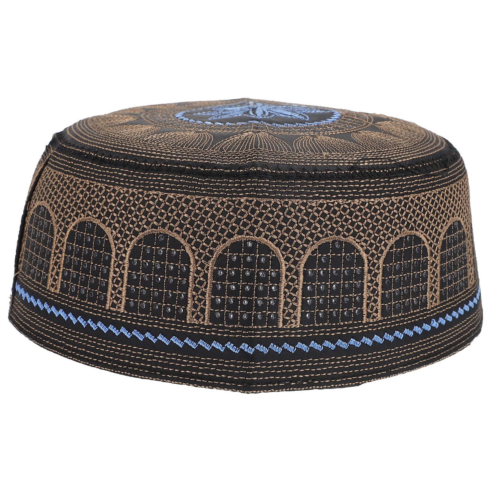 1Pcs Muslim Embroidered Decorative Hat Durable Comfortable Practical for Muslim Worship and Eid Use Embroidered Worship Hat