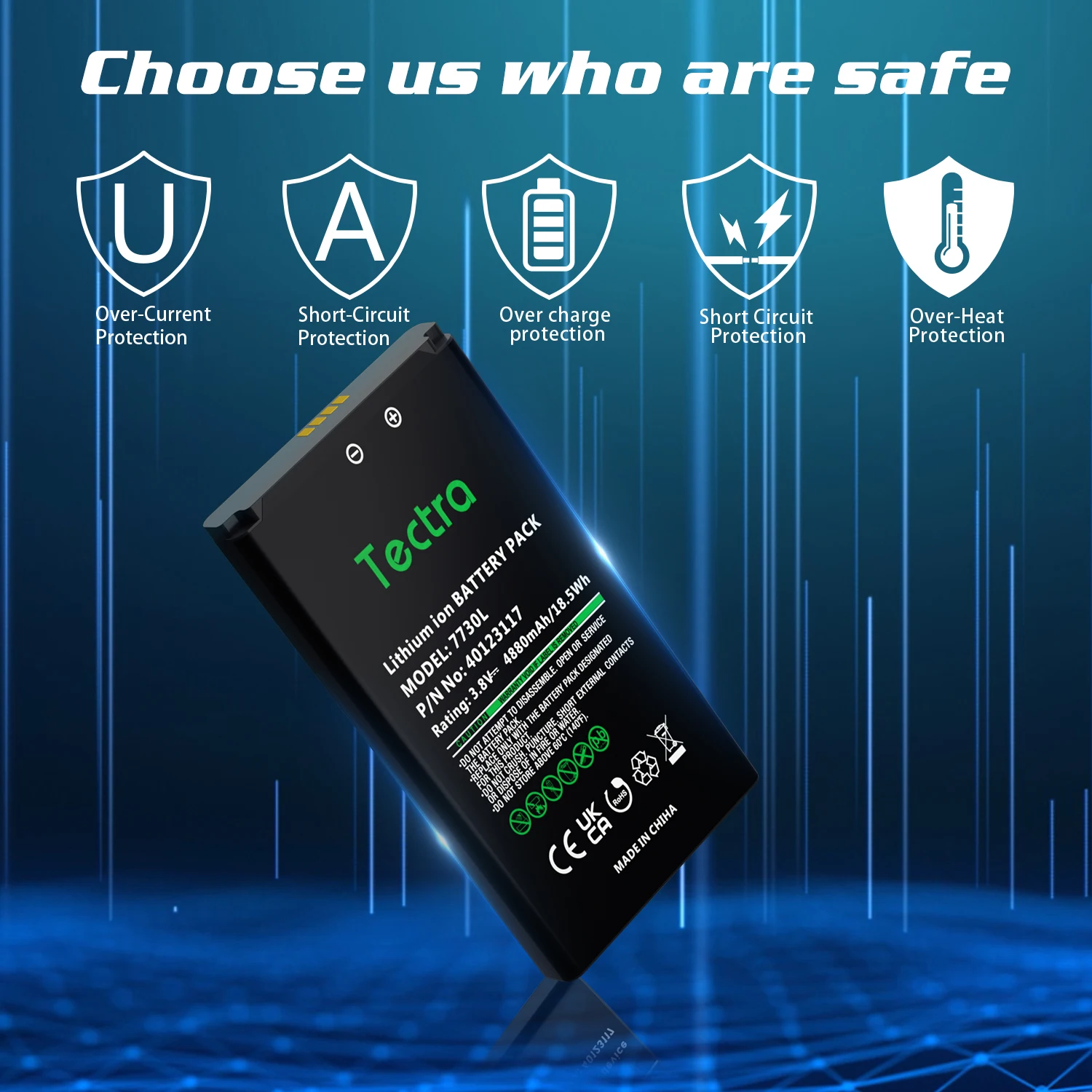 MiFi 7730L Battery 3.8V 4880mAh Rechargeable Battery for Novatel Jetpack MiFi 7730L Mobile Hotspot - P/N: 40123117