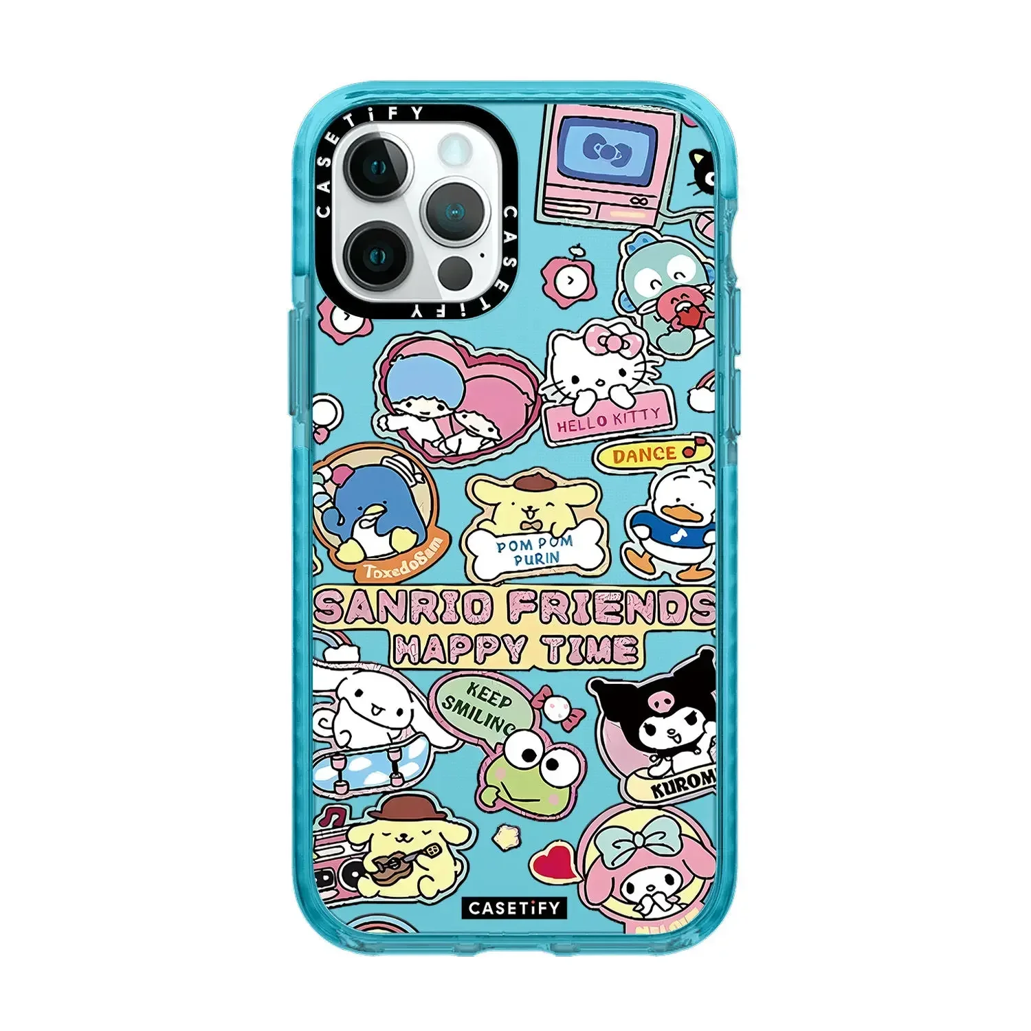 Custodia per iPhone Kawaii Sanrio Cartoon Pochacco Cinnamoroll Pom Pom Purin Custodia protettiva morbida in plastica per IPhone16 15 14 13 12promax