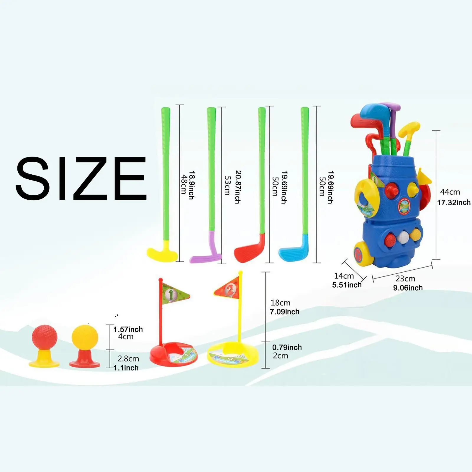 Golfset Draagbare golfspeelgoedsets voor 3, 4, 5, 6, 7, 8 jaar oud