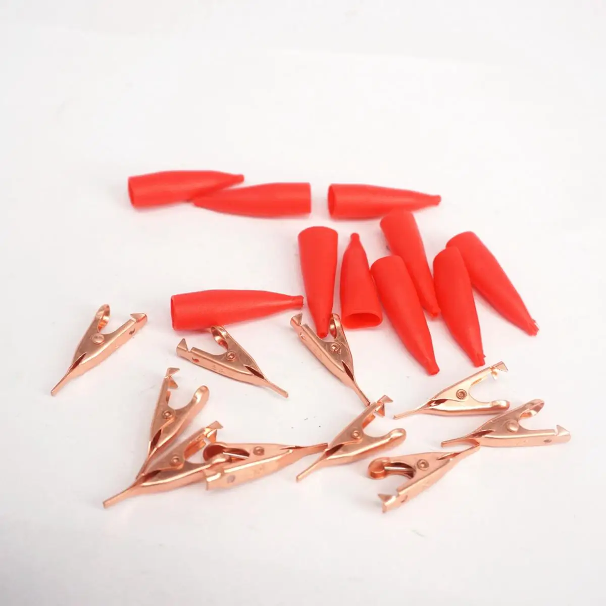 10PCS Black / Red Alligator Clips Electrical Battery Clamp Test 5A Micro Toothless Alligator CL2434C