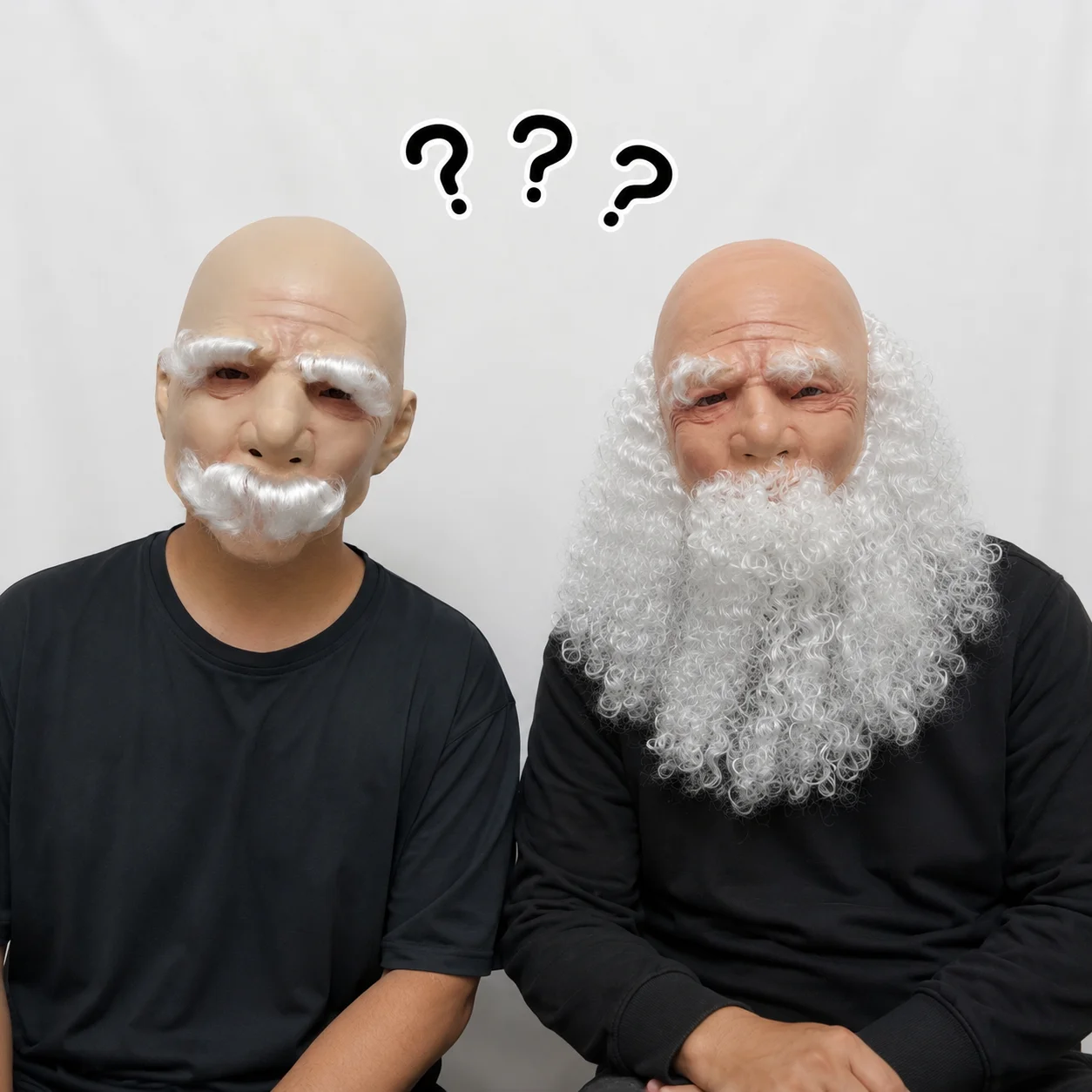 

Latex Bald Old Man Mask Long White Beard Grandpa Face Cover Headwear Halloween Costume Cosplay Props Carnival Disguise Roleplay