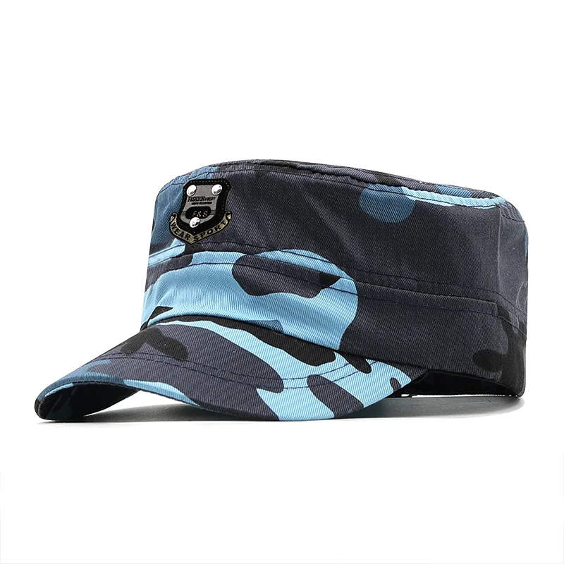 New Vintage Flat Top Men Washed Cap For Male Baseball Cap Summer Spring Men\'s camouflage Sun Protection Military Cap wholesale