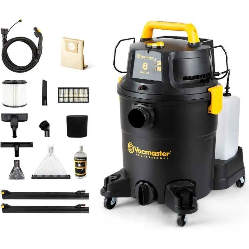 Vacmaster-Aspirateur à shampoing, VK609PFR 0201, 6 gallons, 5.5, Patricia HP, support 3 en 1, sec, solution