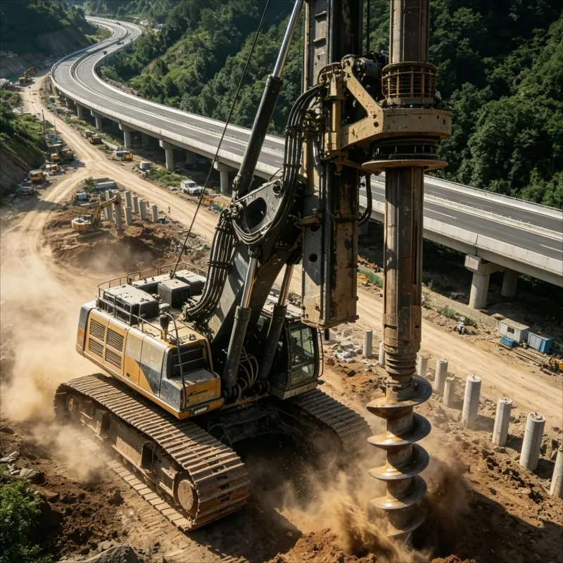 Customized Portable Rotary Piling Rig Hydraulic Low Noise Industrial Heavy Duty Earth Drill with Kelly Bar CE Certificate