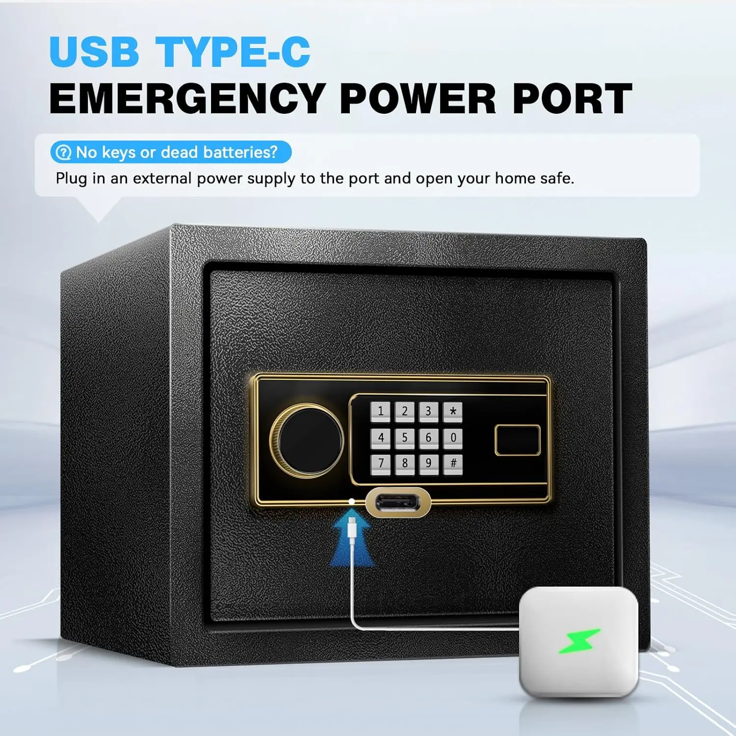 1.8 Cu Ft Fireproof Safe Box for Home - Steel Lock Box for Office & Home Security, Digital Electronic Keypad, Alarm System & Rem