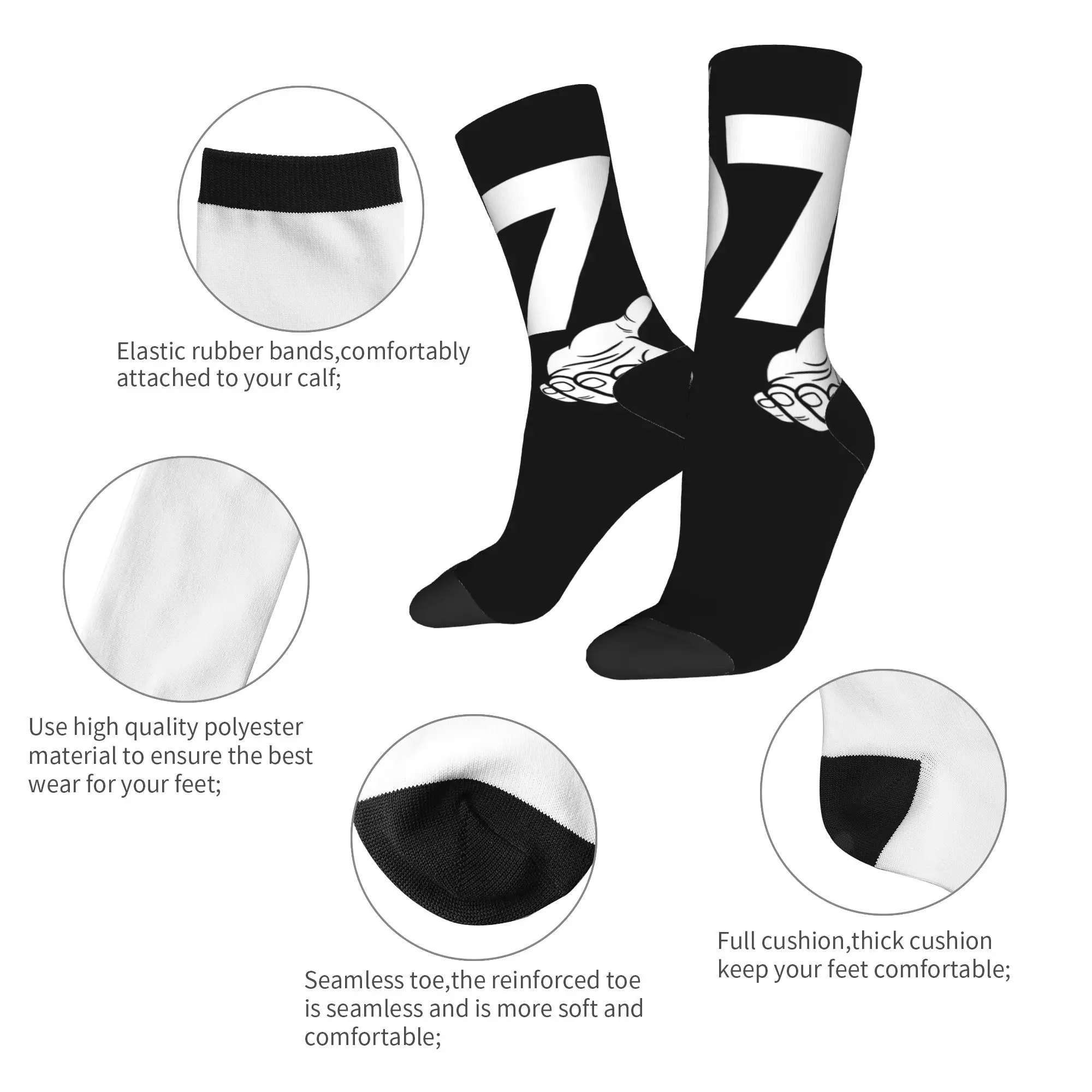 الأيدي ميمي رقم 67 جوارب مضحكة مطبوعة Harajuku الجوارب الشتاء عدم الانزلاق الجوارب الرجال الرياضة في الهواء الطلق جوارب ناعمة