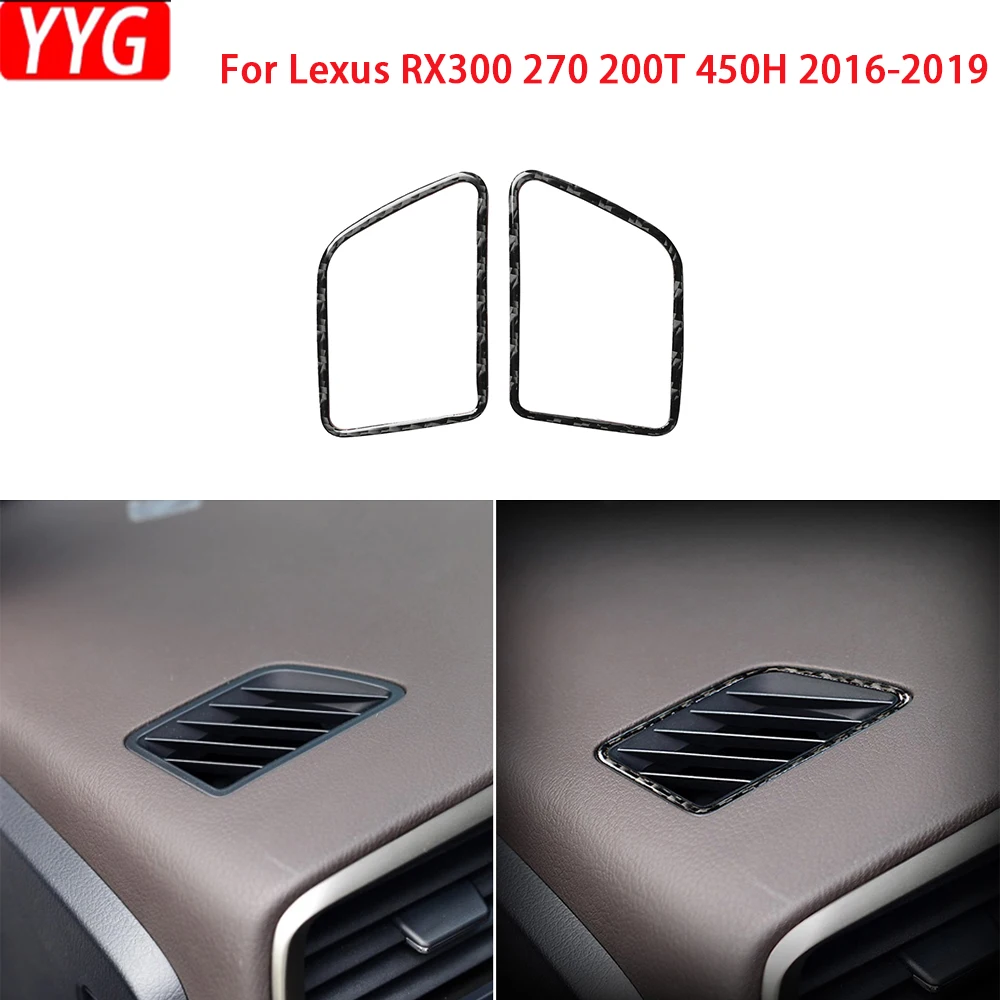 

For Lexus RX300 270 200T 450H 2016-2019 Carbon Fiber Dashboard Air Vent Frame Cover Car Interior Decoration Accessories Sticker