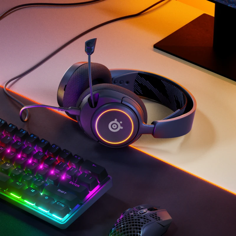 Imagem -06 - Steelseries-auscultadores para Jogos com Fios Arctis Nova Auscultadores Leves com Clearcast Microfone Som Envolvente Espacial 360 Rgb