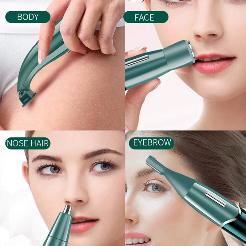 آلة حلاقة الشعر للنساء ، 4 في 1 ، المناطق الحميمة ، مقص الشعر ، خط البيكيني ، شفرات الحلاقة الحساسة ، حلق الوجه واللحية