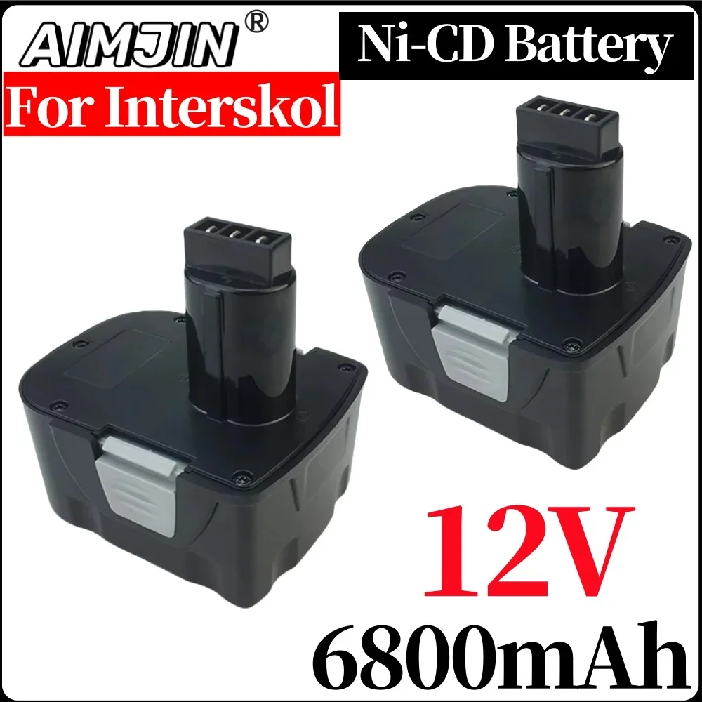 

For Interskol 12V 6800mAh Ni-CD Power Tool Battery For Interskol H18 DA-12ER-012 Replacement Cordless Drill Battery