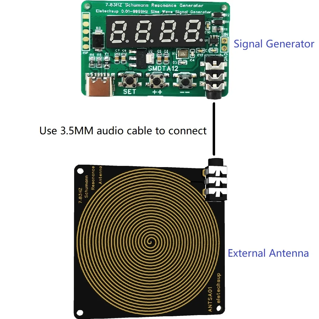 7.83Hz Schumann Resonances Generator External Antenna for Home Office Ultra-Low Frequency Stable Pulse Chip Wave Pulse