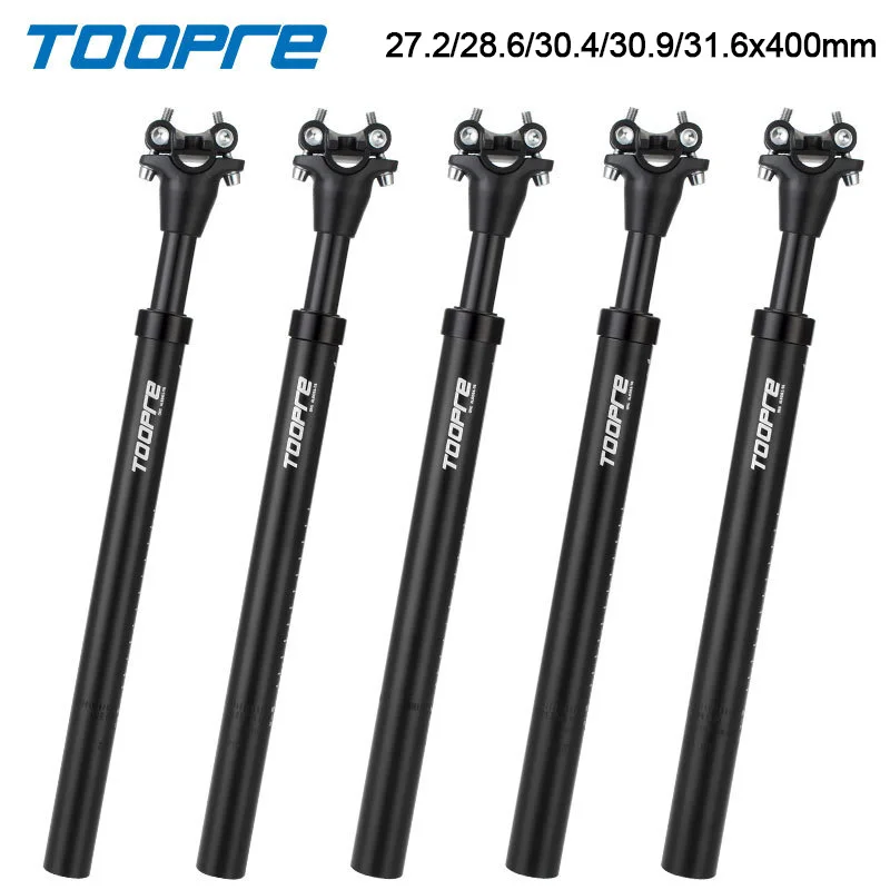 TOOPRE Bicycle Suspension Seatpost MTB Shock Seatpost 27.2 28.6 30.4 30.9 31.6 400mm 6061-T6 Aluminum alloy seat post 400mm