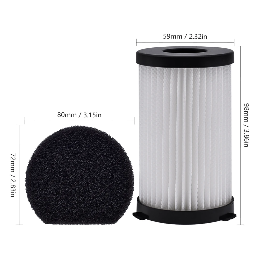 Filter and Sponge Compatible with MooSoo D600 D601 Conga Thunderbrush 520 550 560 Ariete Handy Force 2761 Vacuum Cleaner Parts