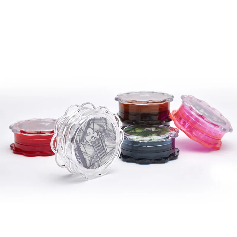 60MM Plastic Herb Grinder Smoke Spice Crusher Hand Muller 3 Layers Accessories Color Random