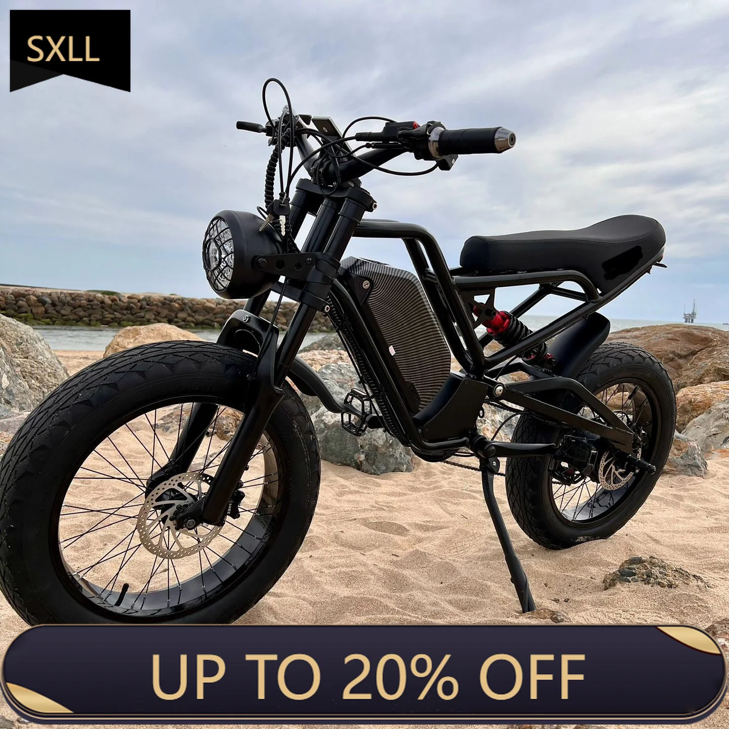 

SXLL Fast 20 Tire Mountain Bike Electric MTB 48V Remote Fat Tire Ebike 750W Powerful 45mph Electric Road Bike