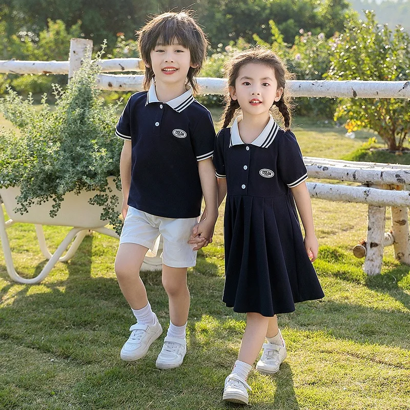 Family Matching Outfits Polo Shirt Women Blouse Dress Couple Set Wear Tee Summer Holiday Mother\'s Day Short Pants Gift