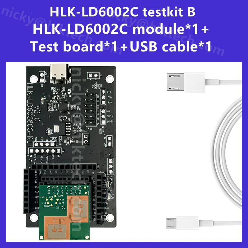 Hi-Link New 60GHz MmWave Fall Detection Radar HLK-LD6002C testkit Non-Contact Intelligent Monitoring 2T2R for nursing homes