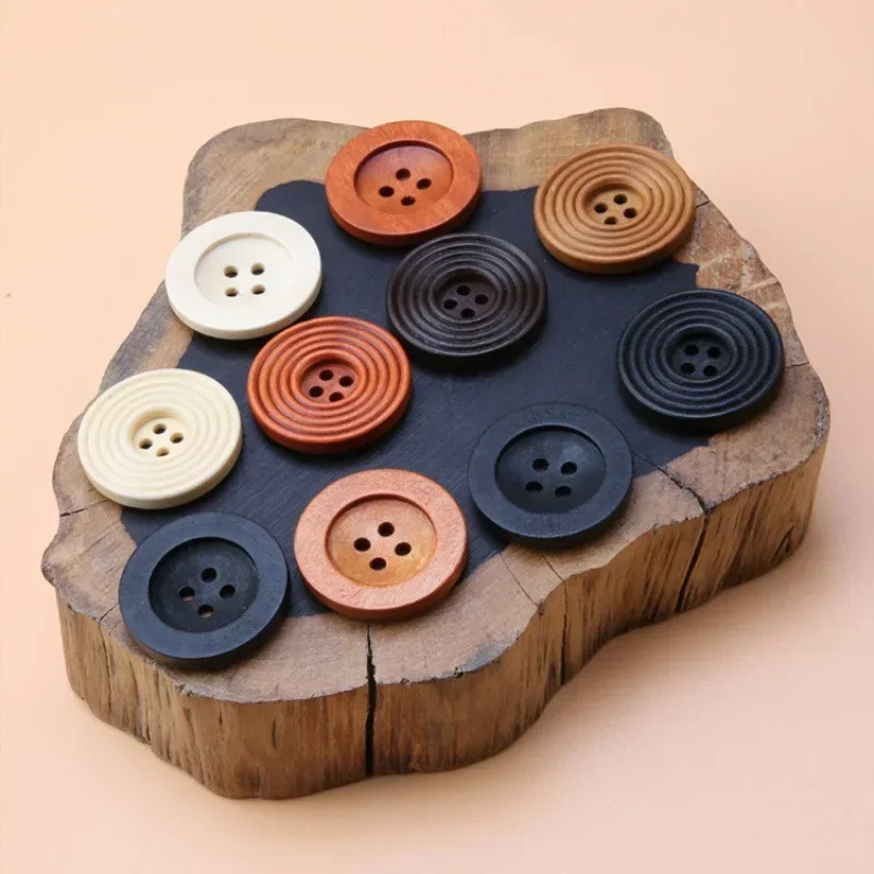 100pcs 9-34MM 4 Hole Wooden Buttons For Women's Cloths Sweater Children's Cloths Decorative Buttons Sewing Material Wholesale