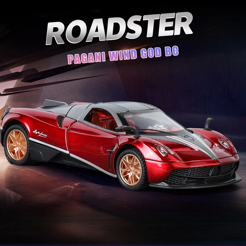 Simulation 1:32 Pagani Huayra Roadster BC Alloy Car Model Sound Light Diecast Toy Vehicle Boy Gift Collection Miniature Voiture