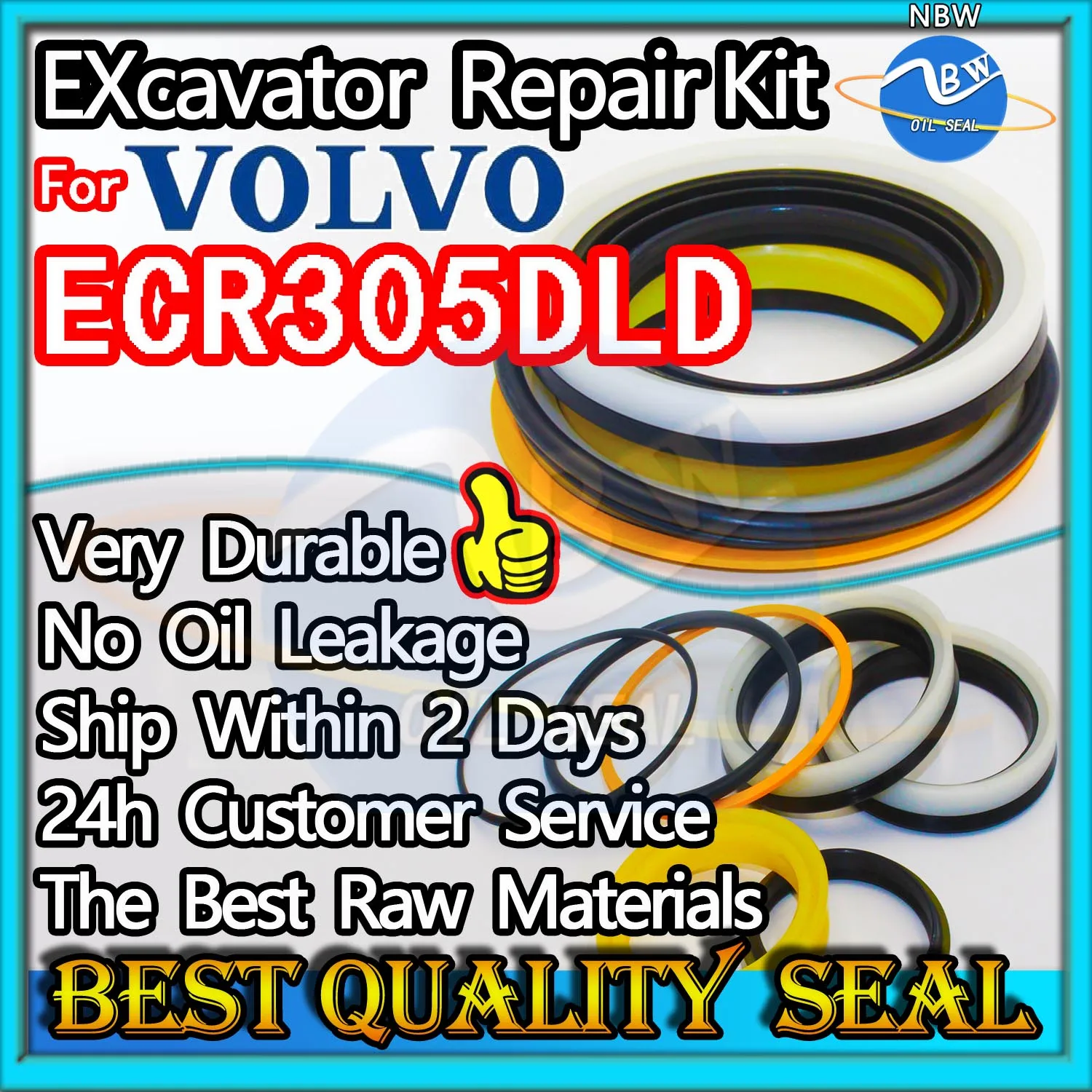 

For VOLVO ECR305DLD High Quality Oil Seal Kit Excavator Repair Adjust Swing Gear Center Joint Gasket Nitrile NBR Nok Washer Skf