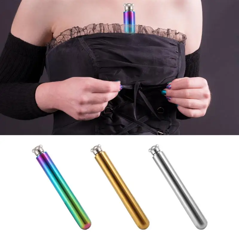 Bodice Chiller Tube Stainless Steel Pocket Flask Portable Water Proof Tight Corset Pipe With Cover For party travel