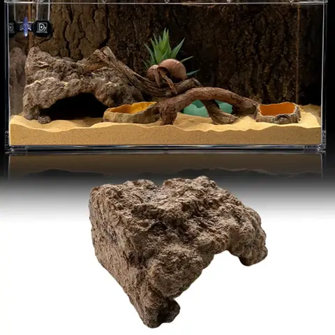 파충류 수지 파충류 숨기기 동굴 인공 장식 도마뱀 뱀 거북이 대피소 숨기기 휴식 동굴 수족관 조경 장식 도마뱀용품