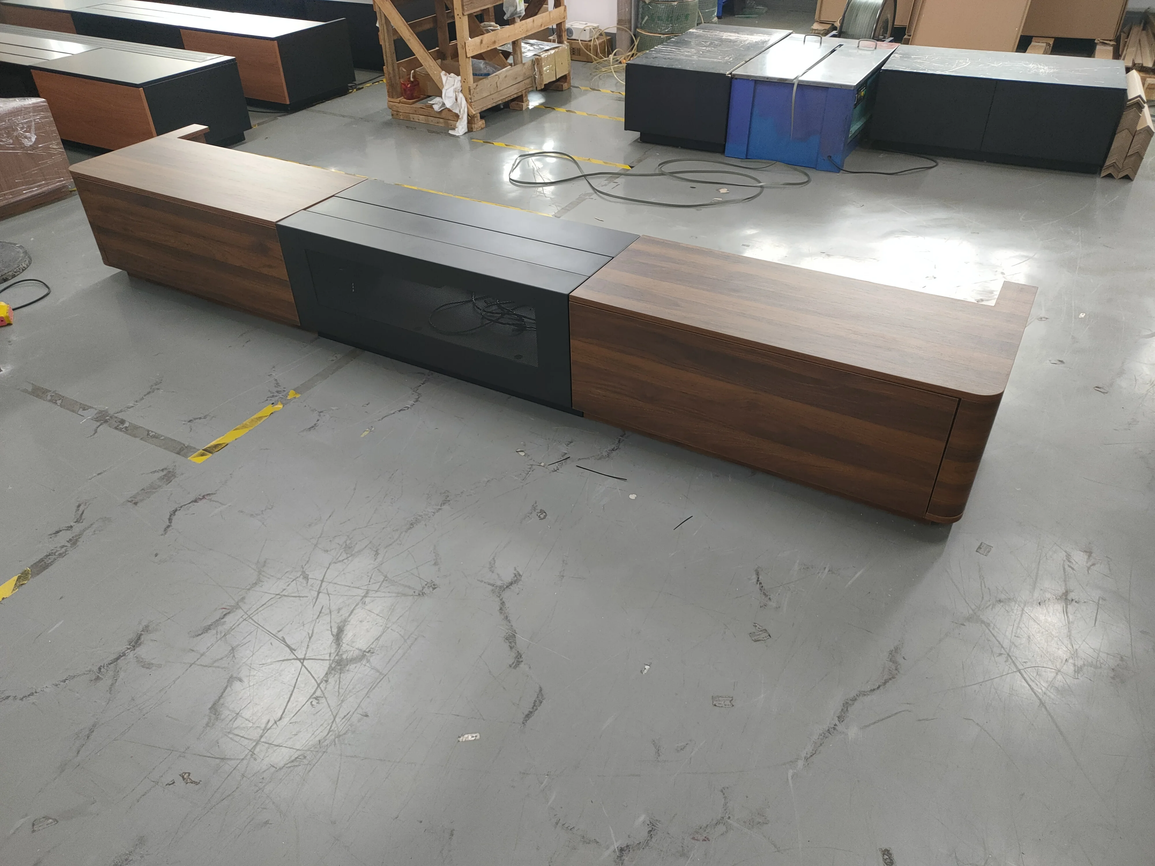 Special Customization 4K Home Smart TV Cabinet High-end 120 Inch with UST ALR Electric Floor Rising Projector Screen