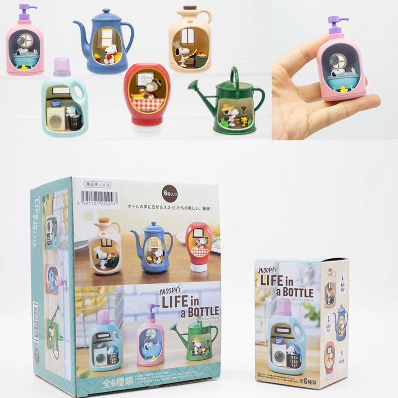 

Kawaii Cute Re-Ment Life in A Bottle Snoopy Mystery Blind Box Gifts Toy Model Anime Figures Collect Ornaments