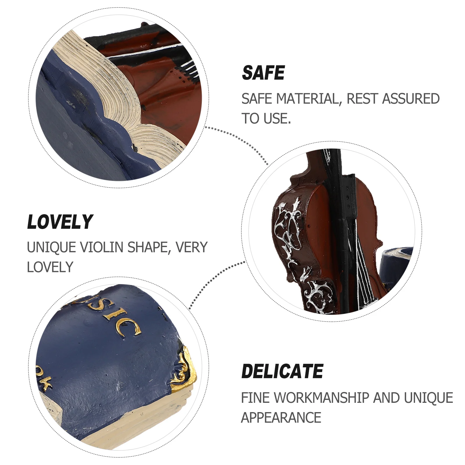 

1Pcs Resin Violin Pen Container Practical Desktop Organizer Creative Music Theme Stationery Holder Table Decoration