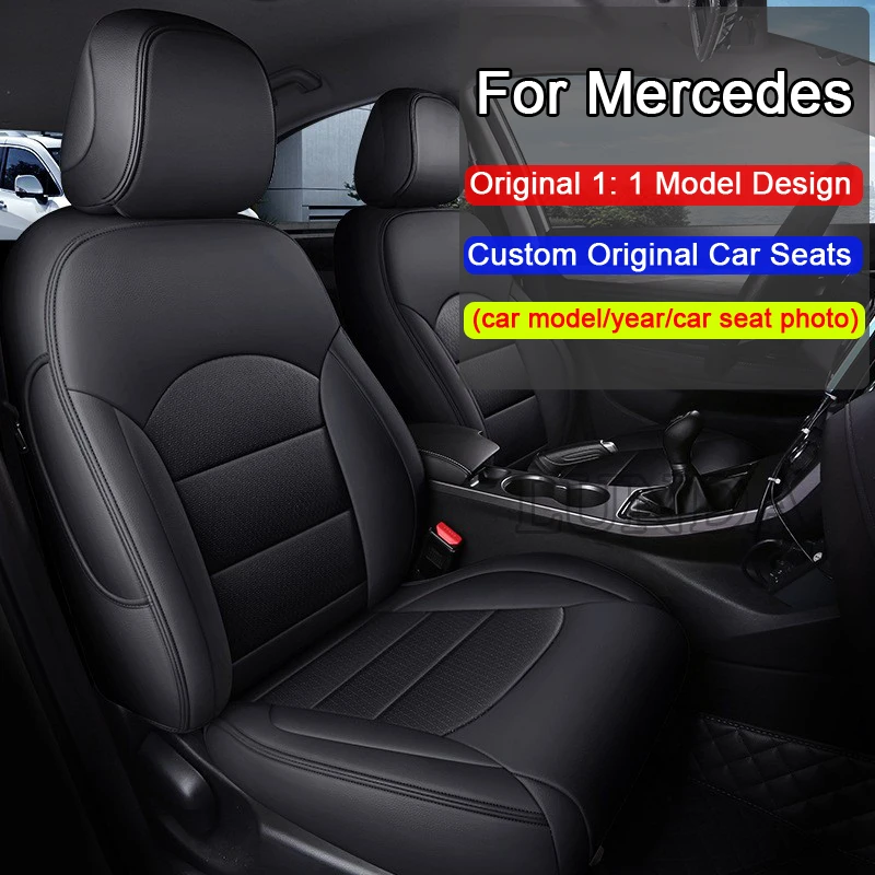 Custom Special Car Seat Cover 5 seats For Mercedes Benz GLA GLC GLK GLE GLS GLC CLA CLS A E C G-class Seat protective cover