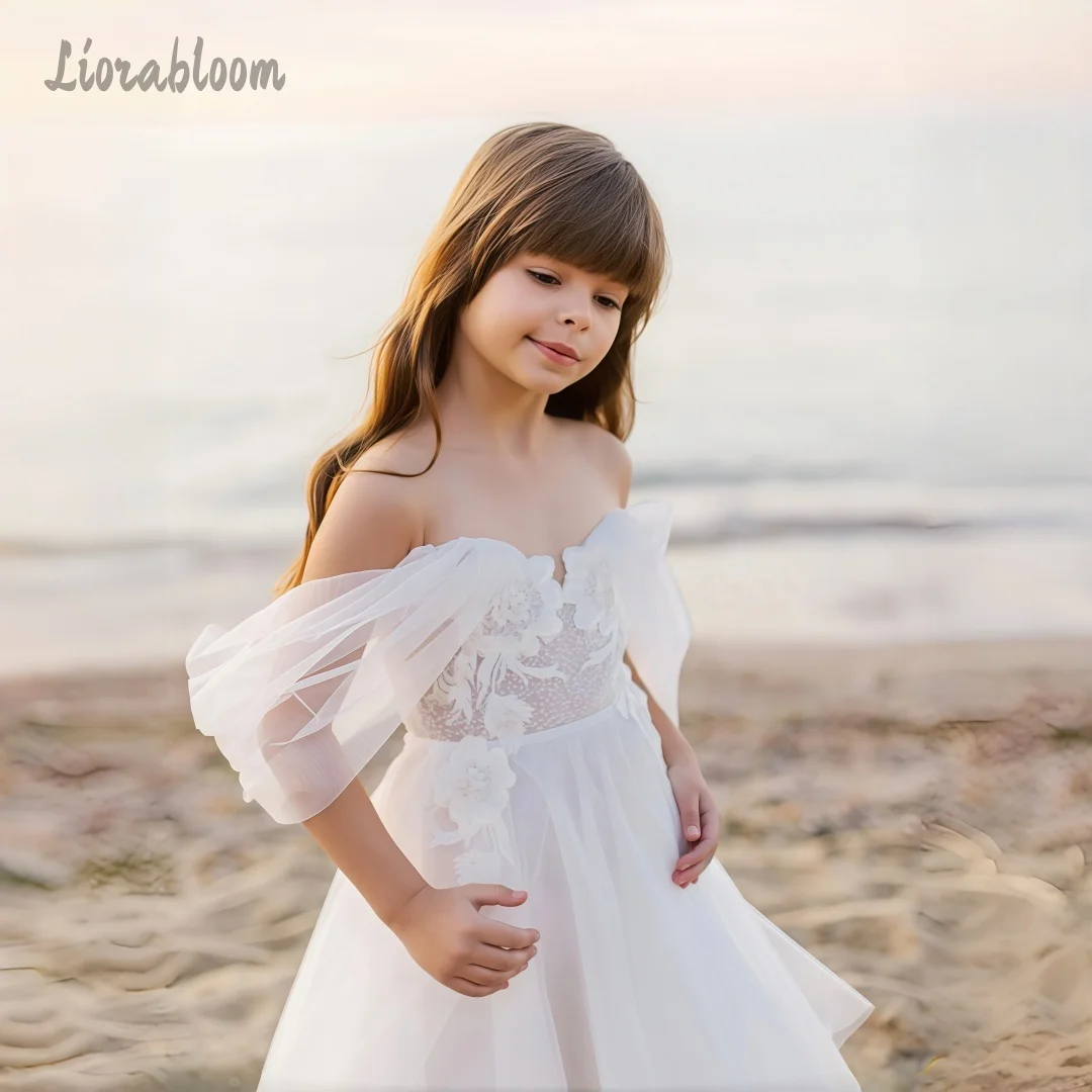 Girls' Wedding Dresses Custom Flower Girl Dresses Strapless Prom Dresses Wedding Party Attire Dress  свадебное платье