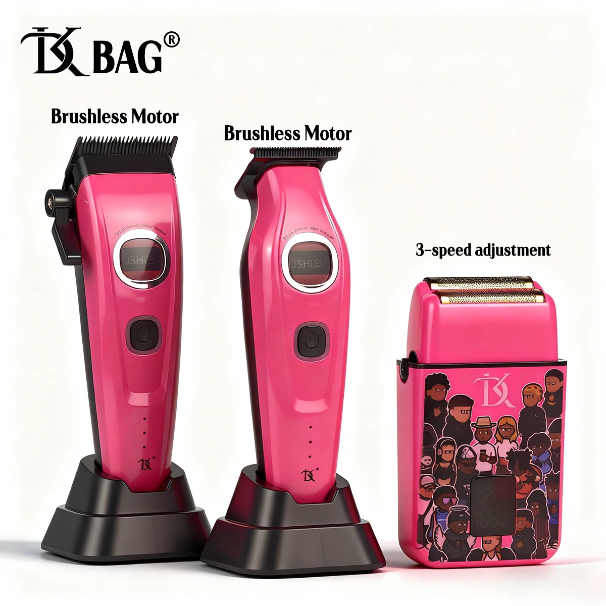 Professional Barber Brushless Motor Hair Clipper Trimmer 7500RPM DLC Ceramic Blade Shaver DK800 3-speed Adjustment
