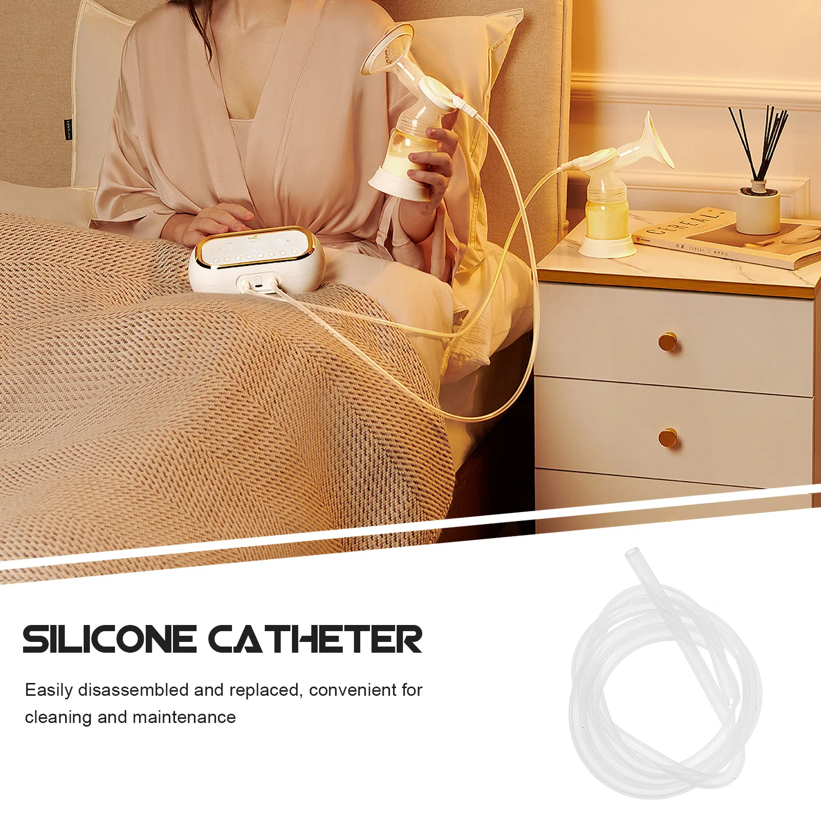 خرطوم بديل لمضخة الثدي من السيليكون المرن المضاد للتدفق الخلفي متوافق مع ملحقات المضخة اليدوية الكهربائية #3