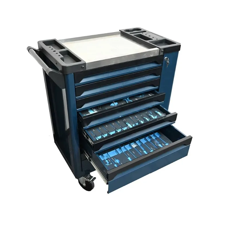 7 Drawer Tool Cabinet Tool Set Box Mechanic Workshop with Good Quality Wheel and Top Cart Set